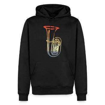 Vintage Tuba Zeichnung - Männer Premium Bio Hoodie - Schwarz - Vorne - Nico (187cm)