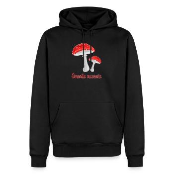 Champignons d’automne - Sweat à capuche Premium bio Homme - noir - Devant - Nico (187cm)