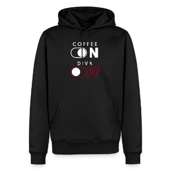 Diva du café - Sweat à capuche Premium bio Homme - noir - Devant - Nico (187cm)