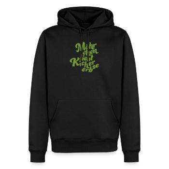 Logo without background green - Männer Premium Bio Hoodie - Schwarz - Vorne - Nico (187cm)