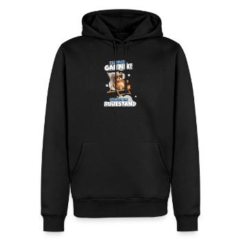 Ich muss Gar Nix – Ruhestand mit Teddy - Männer Premium Bio Hoodie - Schwarz - Vorne - Nico (187cm)