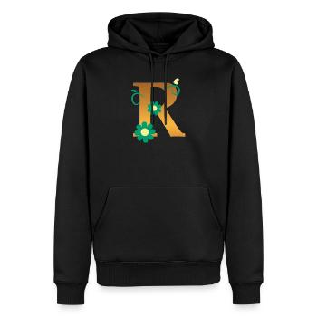 R - Men’s Premium Organic Hoodie - black - Front - Nico (187cm)