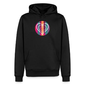 MERCI. MAÎTRESSE. COEUR. MAÎTRE. MERCI MAÎTRESSE. - Sweat à capuche Premium bio Homme - noir - Devant - Nico (187cm)