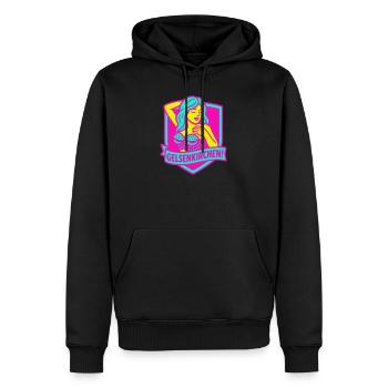 Gelsenkirchen Superstar en rose - Sweat à capuche Premium bio Homme - noir - Devant - Nico (187cm)