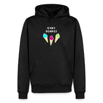 Ganz dünnes Eis coole Quotes Bürohumor Eiscreme - Männer Premium Bio Hoodie - Schwarz - Vorne - Nico (187cm)