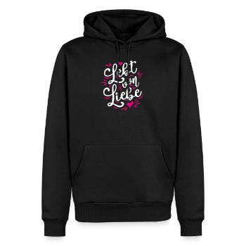 Liebevoll Romantisch Positive Emotionen Herzlich - Männer Premium Bio Hoodie - Schwarz - Vorne - Nico (187cm)
