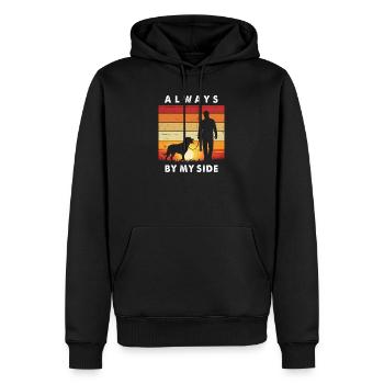 Rottweiler Toujours À Mes Côtés Walkie Rétro - Sweat à capuche Premium bio Homme - noir - Devant - Nico (187cm)