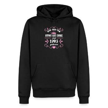 Plâtrier Anniversaire Année de naissance 1995 Né 95 - Sweat à capuche Premium bio Homme - noir - Devant - Nico (187cm)