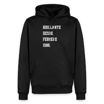 Anniversaires : février 1986 - Sweat à capuche Premium bio Homme - noir - Devant - Nico (187cm)