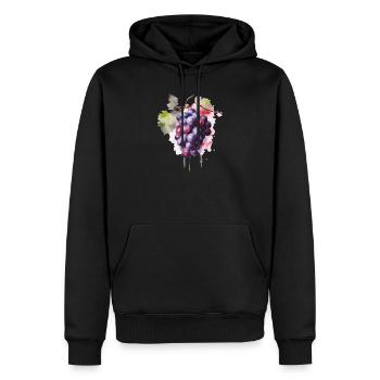 Grapes Watercolor - Men’s Premium Organic Hoodie - black - Front - Nico (187cm)