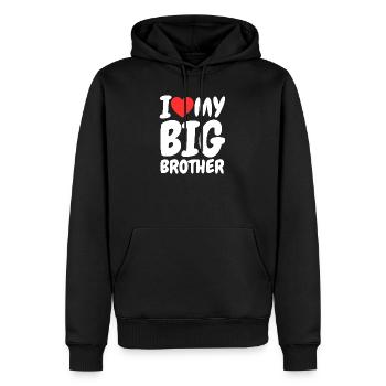 Ich liebe meinen großen Bruder Herz lustige Familie - Männer Premium Bio Hoodie - Schwarz - Vorne - Nico (187cm)