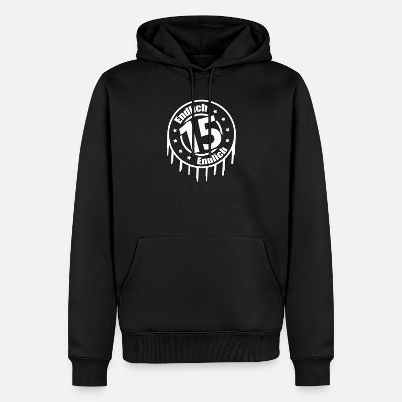 Endlich 15 - Männer Premium Bio Hoodie - Schwarz