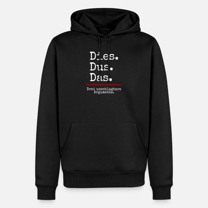 Dies Dus Das Argumente (black) - Männer Premium Bio Hoodie - Schwarz