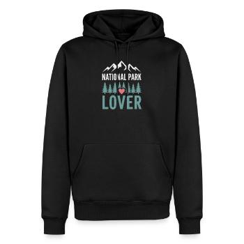 Randonnée - Aventure en plein air - Amateur des parcs nationaux - Sweat à capuche Premium bio Homme - noir - Devant - Nico (187cm)