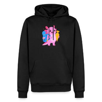 Axolotl for school enrollment – back to school school cone - Men’s Premium Organic Hoodie - black - Front - Nico (187cm)