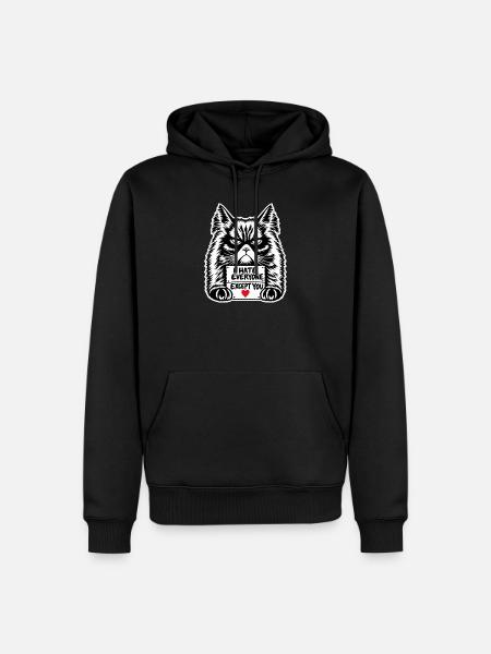 Moody Feline Herzzeichen-Tee - Männer Premium Bio Hoodie - Schwarz