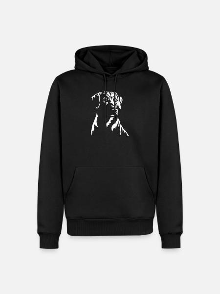 Rhodesian Ridgeback Kopf "Black Edition" - Männer Premium Bio Hoodie - Schwarz
