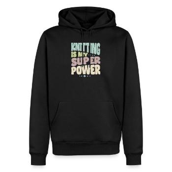 Stricken Strickerin Stricker Knitting superpower - Männer Premium Bio Hoodie - Schwarz - Vorne - Nico (187cm)