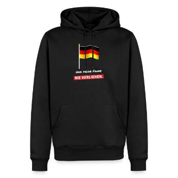 Hab meine Fahne nie verliehen - Schwarz Rot Gold - Männer Premium Bio Hoodie - Schwarz - Vorne - Nico (187cm)