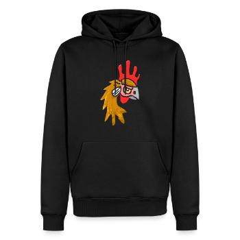 Chicken - Men’s Premium Organic Hoodie - black - Front - Nico (187cm)