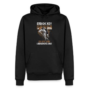 Eishockey - eine Lebenseinstellung - Männer Premium Bio Hoodie - Schwarz - Vorne - Nico (187cm)