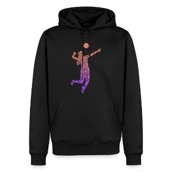 Symboles de volleyball Femmes Filles Volleyball Joueuse - Sweat à capuche Premium bio Homme - noir - Devant - Nico (187cm)