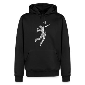 Volleyball Symbole Kids Jungen Volleyballer - Männer Premium Bio Hoodie - Schwarz - Vorne - Nico (187cm)