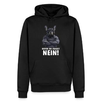 French Bulldog Dog Frenchie Before You Ask - Men’s Premium Organic Hoodie - black - Front - Nico (187cm)
