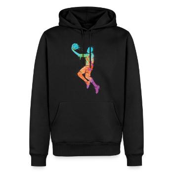 Basket-ball Hommes Dunking Garçons Basket-ball Hommes - Sweat à capuche Premium bio Homme - noir - Devant - Nico (187cm)