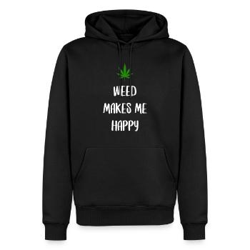 weed macht mich glücklich Cannabis Marihuana - Männer Premium Bio Hoodie - Schwarz - Vorne - Nico (187cm)