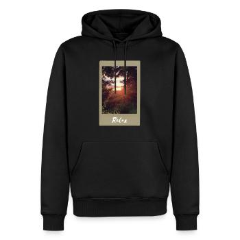 Just Relax - Männer Premium Bio Hoodie - Schwarz - Vorne - Nico (187cm)