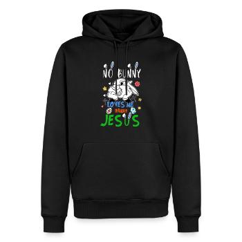 No Bunny Loves me Like Jesus - Men’s Premium Organic Hoodie - black - Front - Nico (187cm)