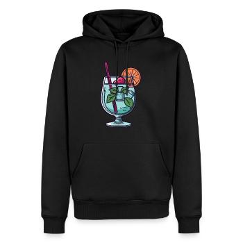 Cocktail - Sweat à capuche Premium bio Homme - noir - Devant - Nico (187cm)