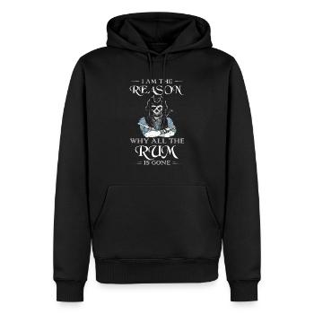 Je suis la raison pour laquelle tout le rhum est parti pirate - Sweat à capuche Premium bio Homme - noir - Devant - Nico (187cm)