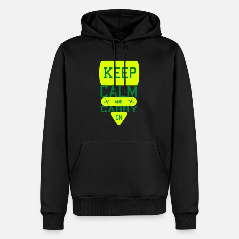 Restez calme et continuez - Sweat à capuche Premium bio Homme - noir
