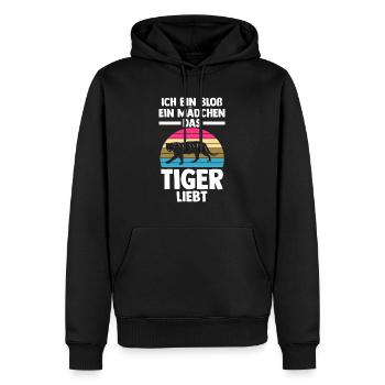 Tiger Motiv - Männer Premium Bio Hoodie - Schwarz - Vorne - Nico (187cm)