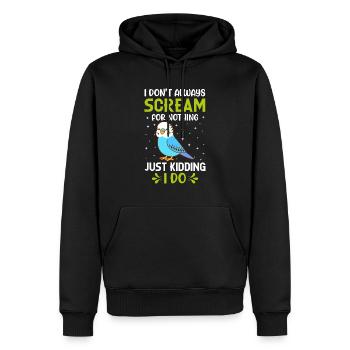 Budgerigar, Feathered Friend, Bird Watching - Men’s Premium Organic Hoodie - black - Front - Nico (187cm)