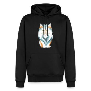 Cat Vector Art with Vibrant Colour Illustration - Men’s Premium Organic Hoodie - black - Front - Nico (187cm)