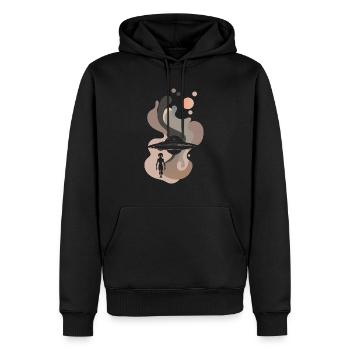 Vaisseau spatial Rocket Scifi - Sweat à capuche Premium bio Homme - noir - Devant - Nico (187cm)