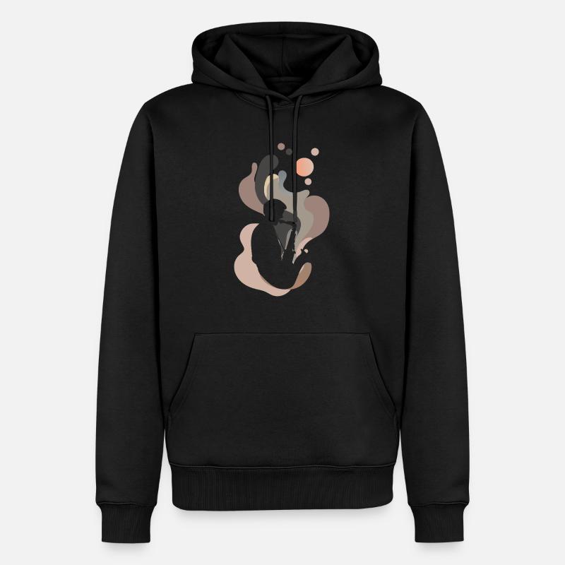 Instrument à vent - Sweat à capuche Premium bio Homme - noir