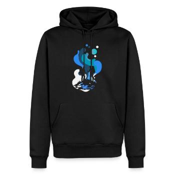 Wanderung Hiking Trekking - Männer Premium Bio Hoodie - Schwarz - Vorne - Nico (187cm)