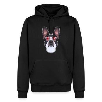 Boston Terrier UK Lunettes de soleil I Drapeau anglais I - Sweat à capuche Premium bio Homme - noir - Devant - Nico (187cm)