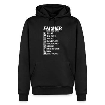 Farmer I'm More Than You Think Landwirt Bauernhof - Männer Premium Bio Hoodie - Schwarz - Vorne - Nico (187cm)