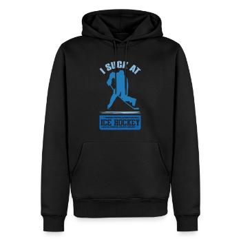 Sports de hockey sur glace - Sweat à capuche Premium bio Homme - noir - Devant - Nico (187cm)