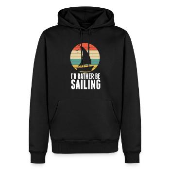 I'd Rather Be Segeln Segler Vintage Segelschiff - Männer Premium Bio Hoodie - Schwarz - Vorne - Nico (187cm)