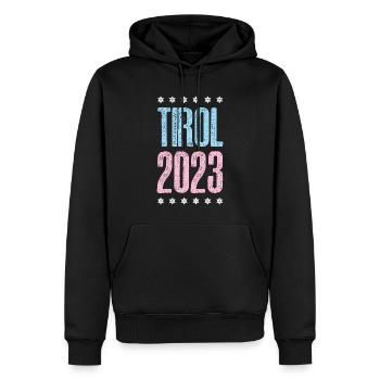 Tyrol 2023 - Sweat à capuche Premium bio Homme - noir - Devant - Nico (187cm)