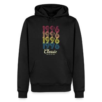 1996 Anniversaire né en 1996 Retro Vintage - Sweat à capuche Premium bio Homme - noir - Devant - Nico (187cm)