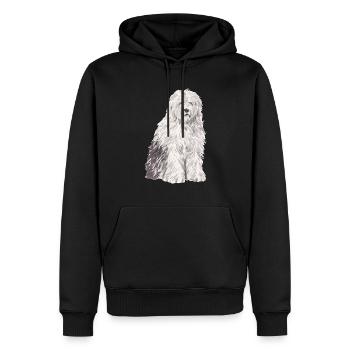 Old English Sheepdog Sheepie Bobtail - Männer Premium Bio Hoodie - Schwarz - Vorne - Nico (187cm)