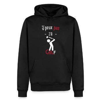 J'peux pas j'ai golf - Sweat à capuche Premium bio Homme - noir - Devant - Nico (187cm)