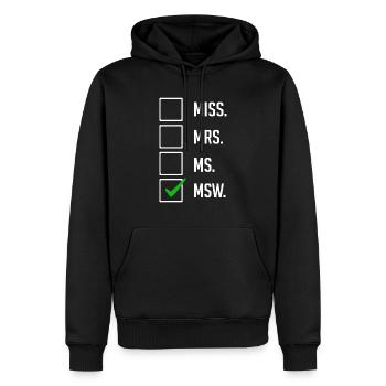 Master Of Social Work Soziale Arbeit Studium - Männer Premium Bio Hoodie - Schwarz - Vorne - Nico (187cm)